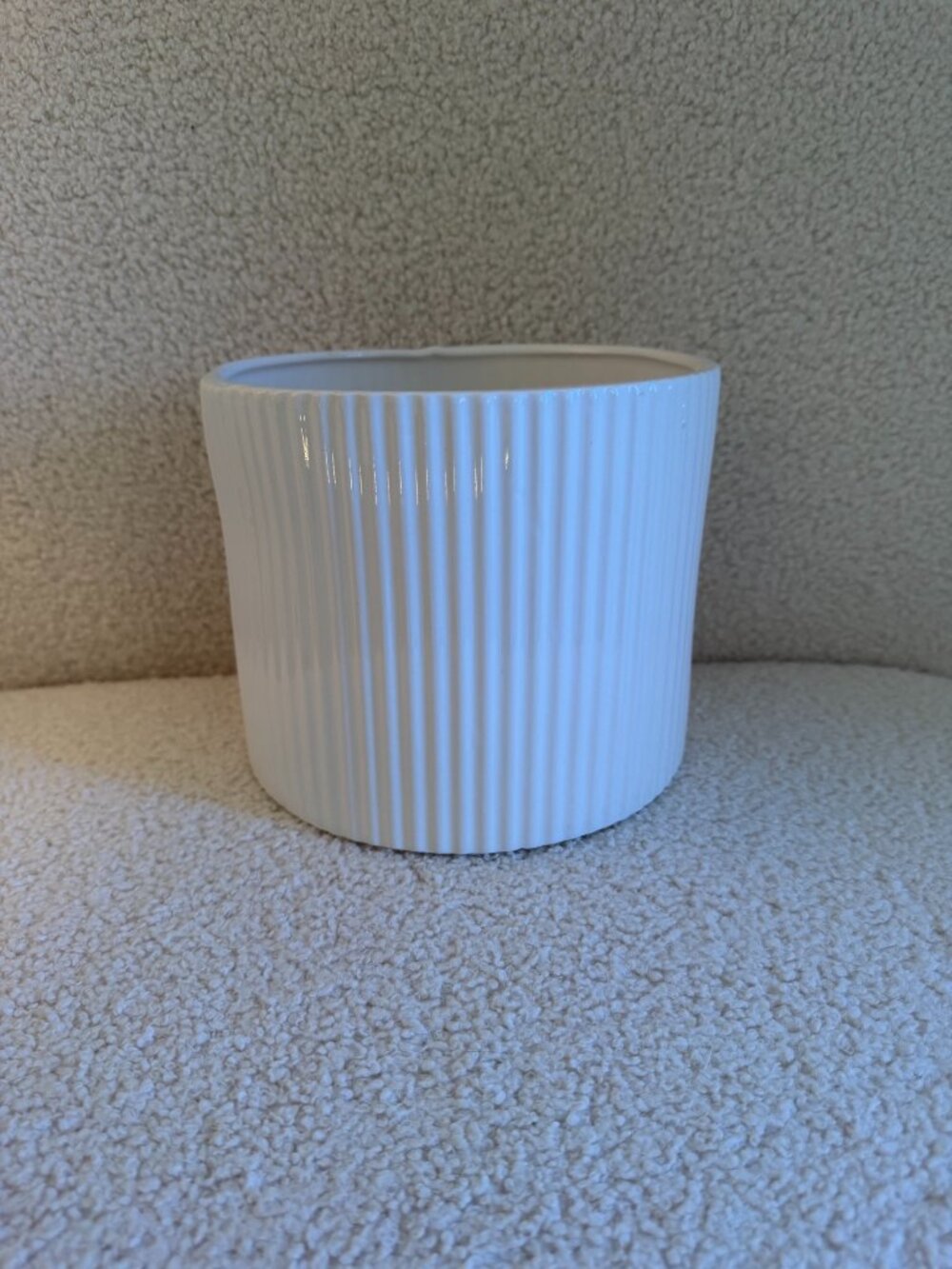 Fluted Ceramic Round Planter Pot